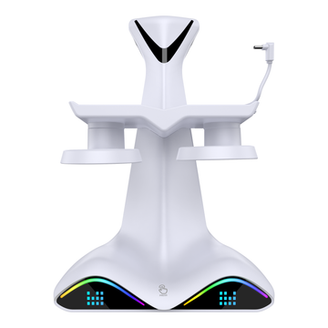 VC6000 VR Charging Stand for Meta Quest 2/3/3S — Magnetic Dock with 4 Rechargeable Batteries & RGB Ambient Light